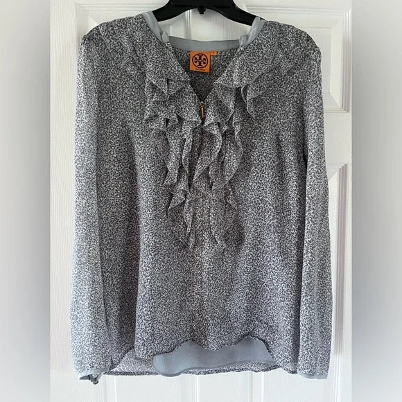 Tory Burch Silk Ruffle Neck Blouse - Picture 2 of 3